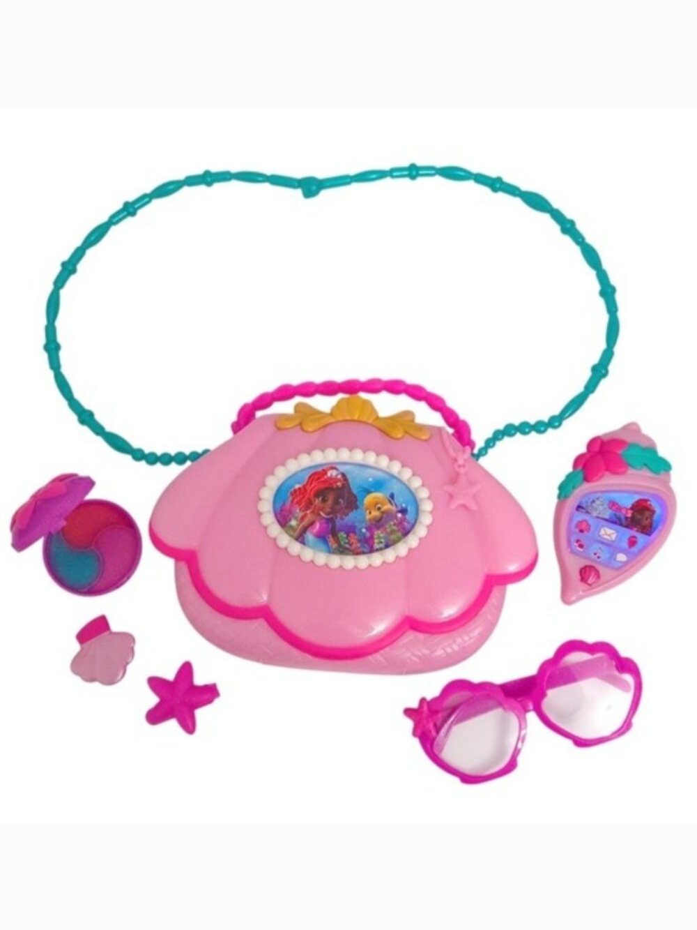 Disney Junior Ariel‎ Mer-Mazing Seashell Purse & Talking Phone Dress Up Bag Set